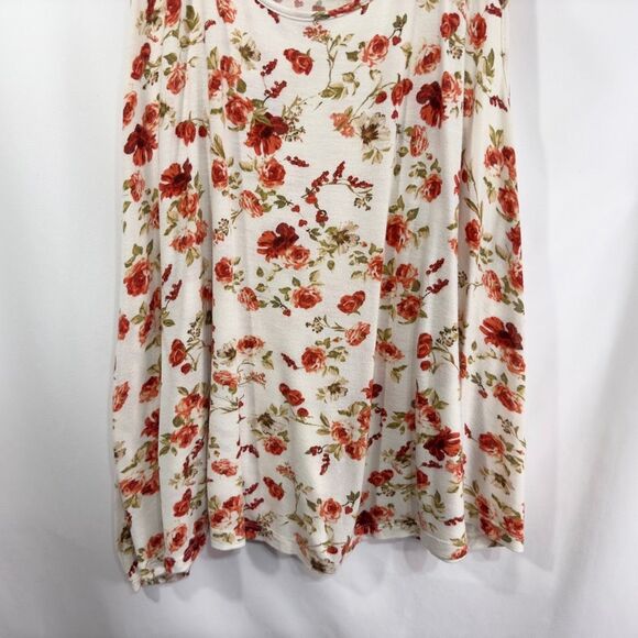 Forever21 Plus Size 3X Tank Top White Floral Print Racerback Crop Sleeveless 651 - Picture 4 of 8